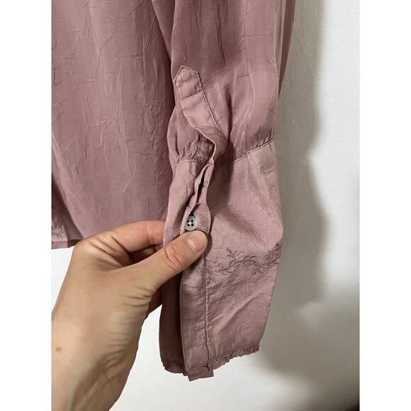 J Jill Victorian Style Old Rose Lace Button Blouse Size 3X Rose Pink Feminine - Picture 7 of 10